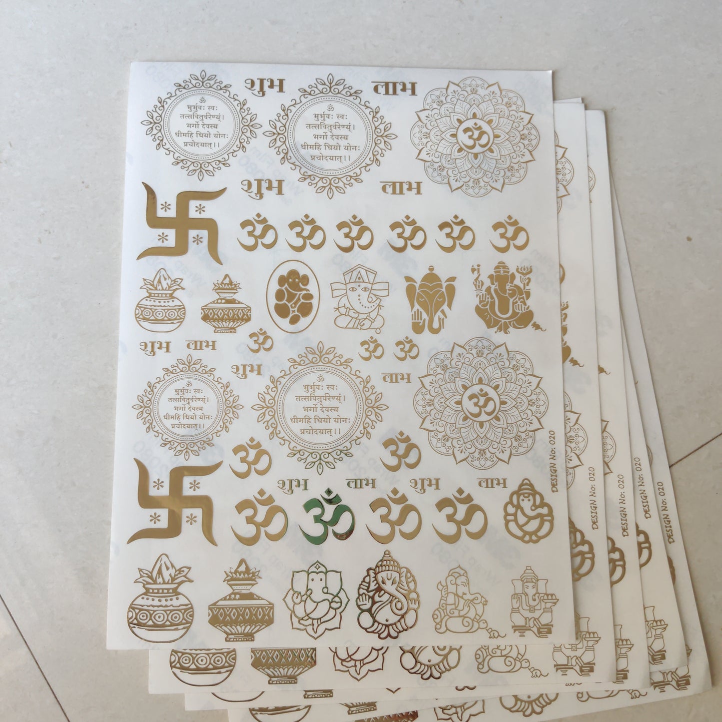 Shubh labh god Gold sheet stickers