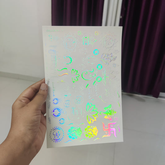 Holographic embossed stickers sheet