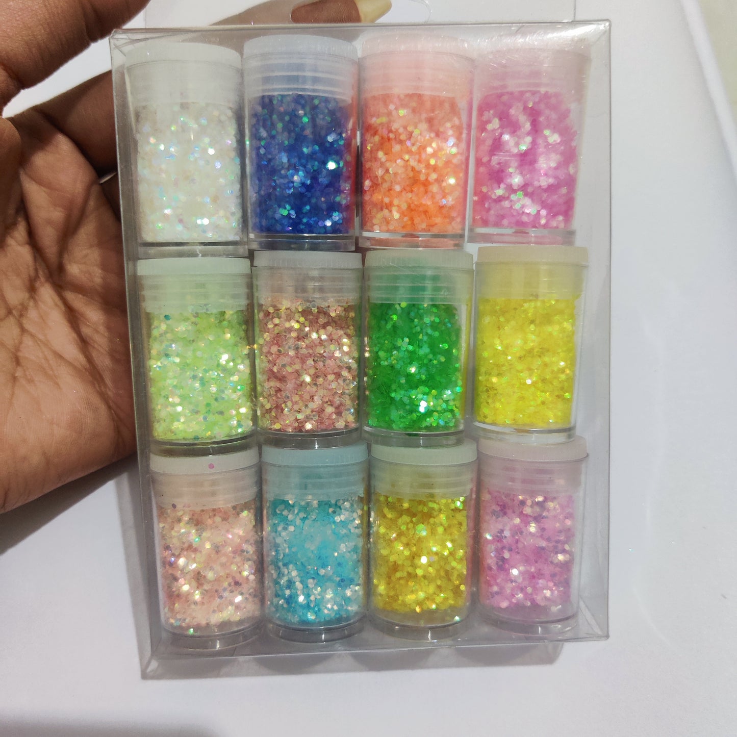12 shades set of chunks glitter
