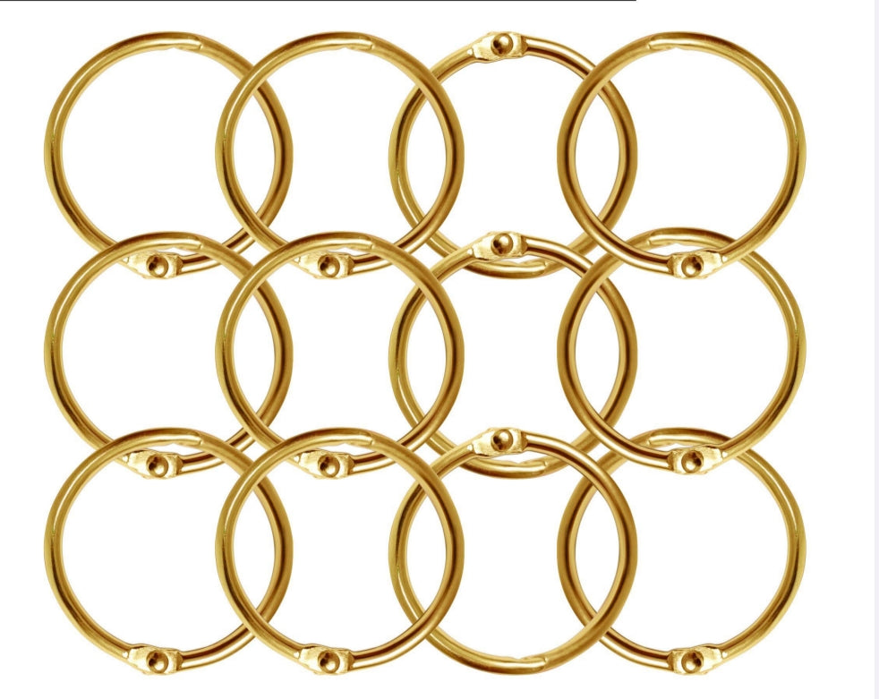 Gold book binding ring set of 12 pcs