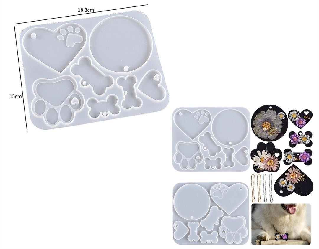 Dog tag in different shapes silicon mould