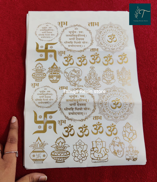 Shubh labh god Gold sheet stickers