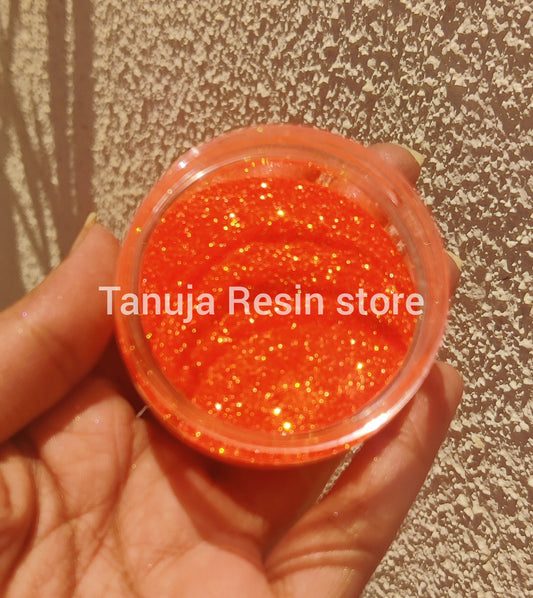Orange shade holo glitter powder for resin art
